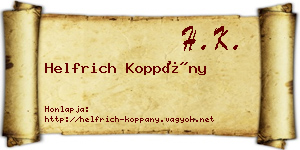 Helfrich Koppány névjegykártya